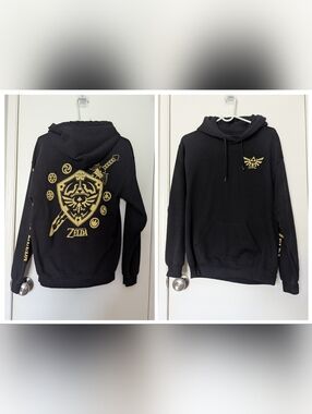 Zelda Black Graphic Pullover Hoodie Size men's Small